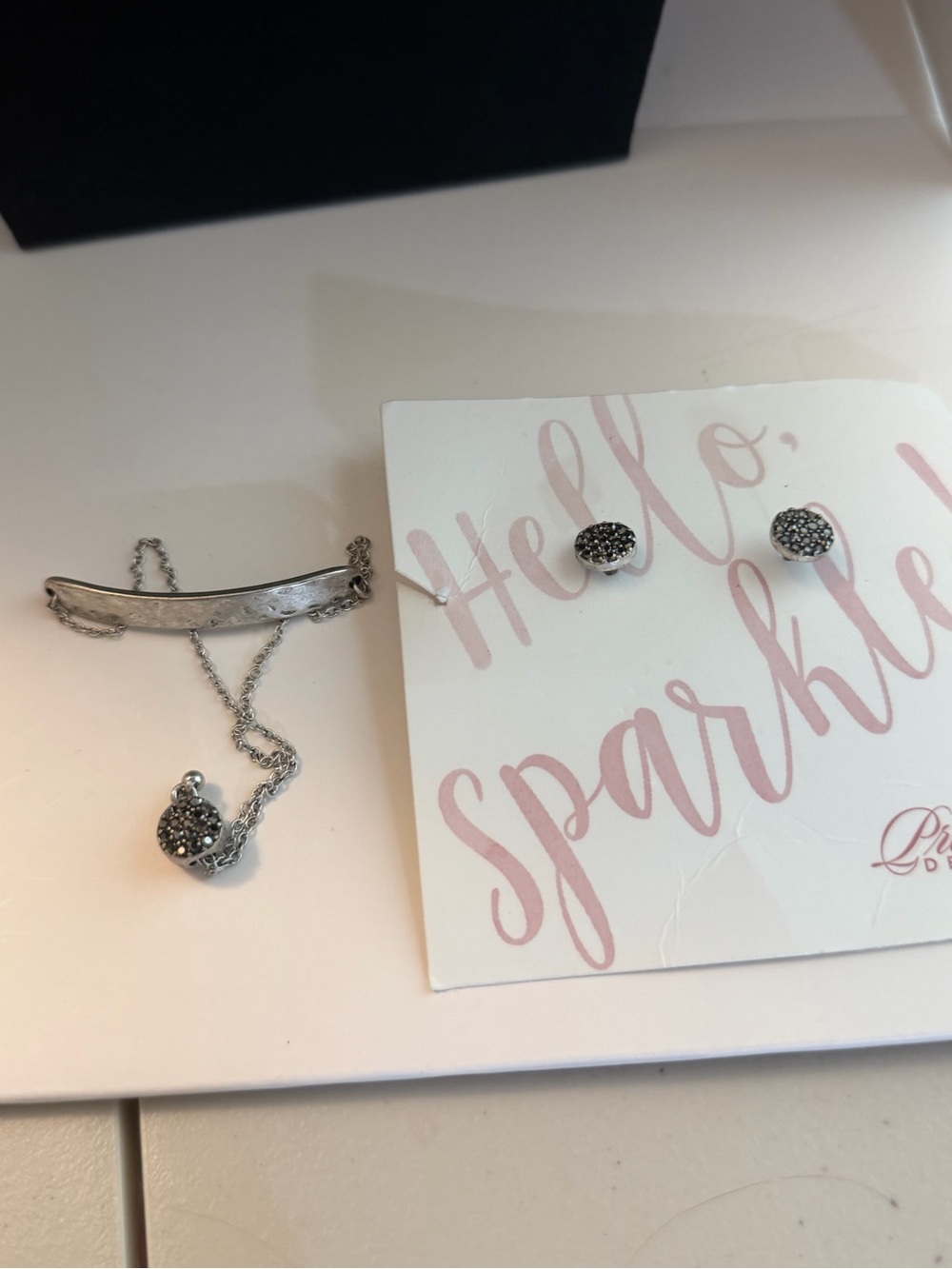 Premier Designs Silver-Tone Sparkling Stud Earrings